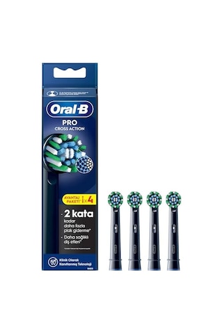 Oral-b Cross Action X-filament Siyah Şarjlı Diş Fırçası Yedek Başlığı 4 Adet