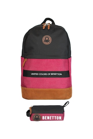 United Colors Of Benetton Retro Erkek Çocuk Çanta Seti - Siyah - Kırmızı Siyah - Kırmızı