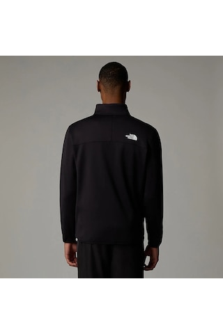 Siyah The North Face Erkek Fermuarlı Polarlı Outdoor Sweatshirt Crest Fz Nf0a897cjk31 Siyah