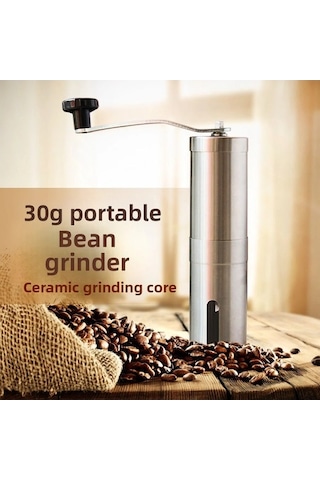 Trendooze Geçitli Paslanmaz Çelik Manuel Kahve Öğütücü El Kranklı Bordo Taşınabilir Bordo