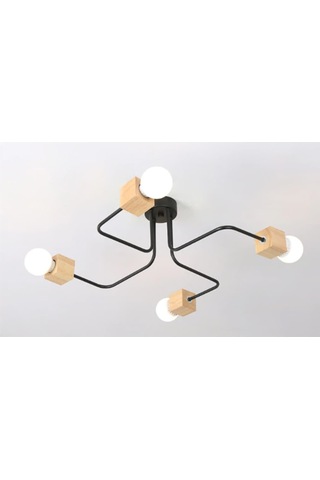 Modern Ahşap Detay Örümcek Avize