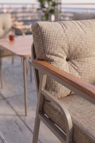 Ekon Serisi 1. Sınf 3+1+1 Ve 1 Adet Orta Sehpa 2 Yastıklı Bahçe Balkon Oturma Koltuk Takımı Cappucino İskelet Cappucino Minder