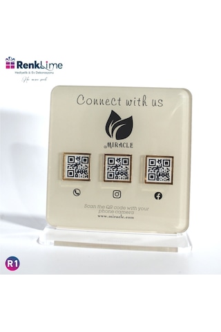 Pleksi Masa Üstü Qr Menü Siyah