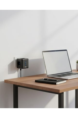 Akım Korumalı Küp Priz 3 Priz Girişi 3 Usb-a 220v Abs Mh-hs2287-4645 Diğer