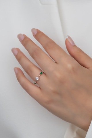 Gümüş Prenses Yüzük Rose Gold Kaplama 925 Ayar Gümüş Rose Gold (511780069)