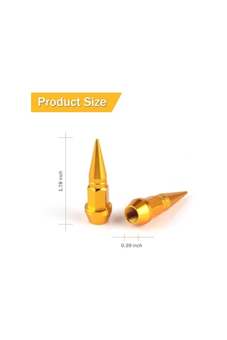 Alüminyum Sivri Sibop Kapağı Gold 4'lü 45mm