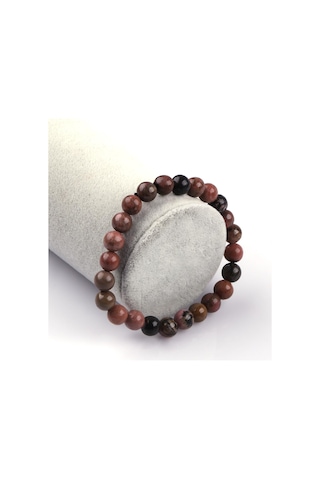 Rodonit Doğal Taş Bileklik 8mm Küre Kesim Çok Renkli