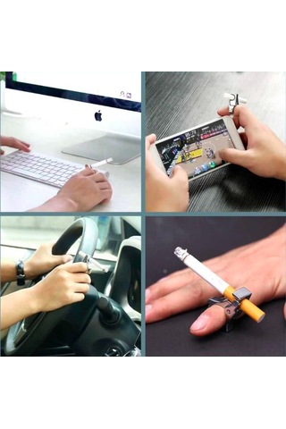 Omeniv Gümüş Renk Metal Tiryaki Sigara Yüzüğü 47261647