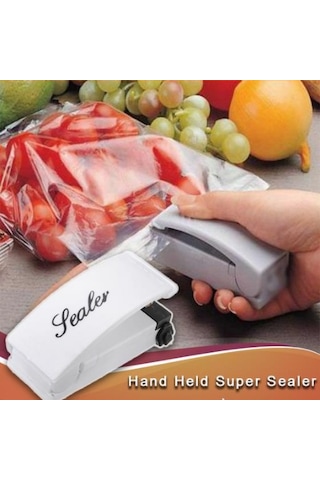 Poşet Kapatıcı Handy Sealer Açık Gri