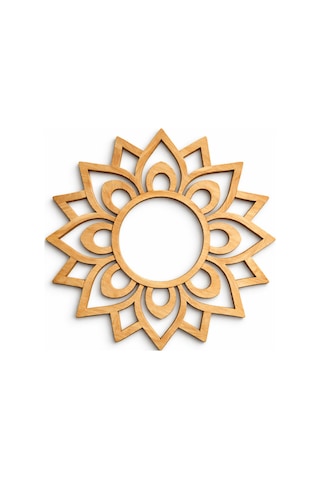 Lazer Kesim Yuvarlak Ahşap Rangoli Dekoratif Tablo