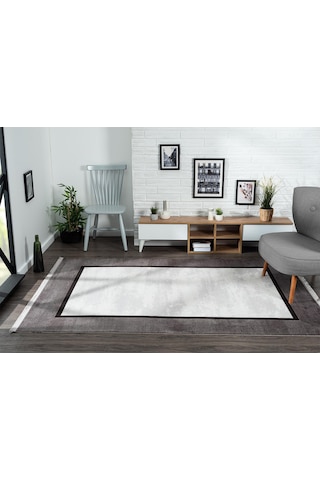 Trend 4101 Gri Akrilik Pamuk Yumuşak Modern Mutfak Yatak Odası Salon Oturma Odası Halısı-1093 Gri - Füme