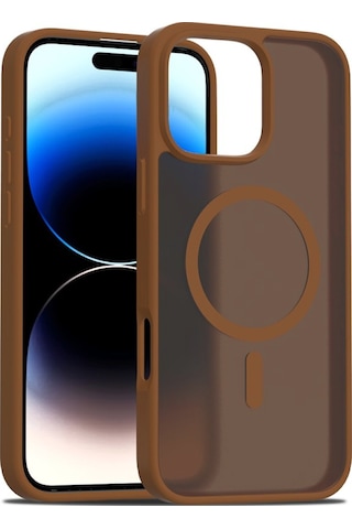 Joko Apple Uyumlu iPhone 16 Pro Kılıf Jota Seri Magsafe Kapak Kahverengi