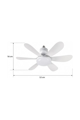 Coverzone 40w Tavan Tipi Fan Uzaktan Kumandalı Led Aydınlatmalı 52 Cm Pervane 3 Kademeli Hız Ayarlı Beyaz Doğal S Diğer