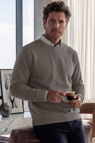 Goffra Erkek Focus Esnek Kumaş Yumuşak Dokulu Günlük Sweatshirt Açık Kahverengi M401-r0342-05