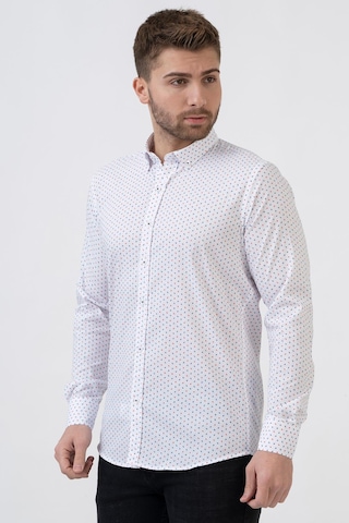 White Stone Ávila G2309 Regular Fit Pamuklu Likralı Gömlek Desenli L Çok Renkli