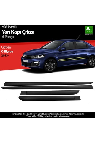 S-dizayn Citroen C-elysee Abs Plastik Yan Kapı Koruma Çıtası 2013 Üzeri A+ Kalite