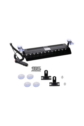 Polis Çakarı Cam Içi Vantuzlu 12 Led Kırmızı Mavi Çakmaklık Giriş