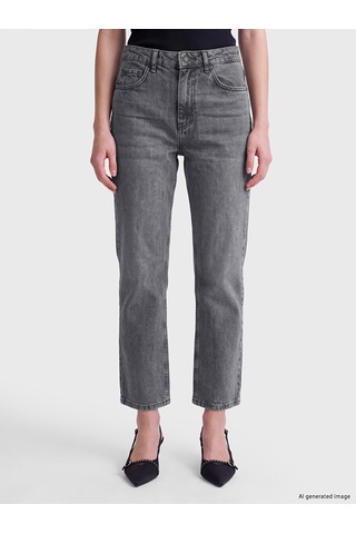 Lcw Jeans Gri Crop Flare Kadın Jean Pantolon