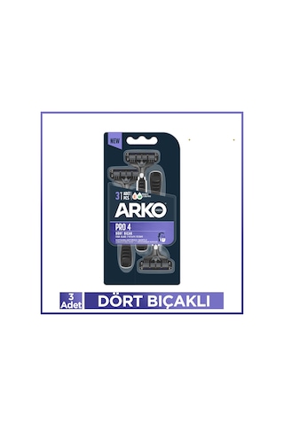 Arko Men Pro4 Tıraş Bıçağı Blıster 3lü