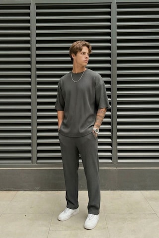 Fitilli Oversize Tişört Antrasit