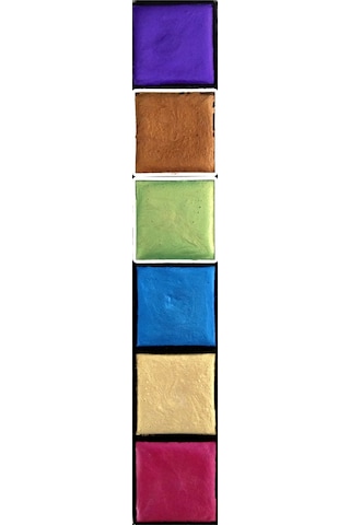 Metalik Yaldız Sulu Boya Seti, Mega Boy, El Yapımı, Profesyonel Sanatçı Boyası, 6 Renk-set:02 Çok Renkli