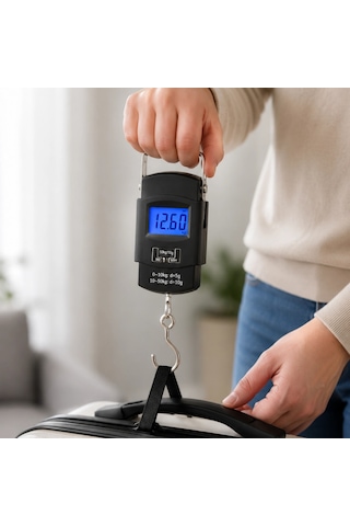 50 Kg Hassas Dijital El Kantarı Lcd Ekranlı Taşınabilir Bagaj Tartısı