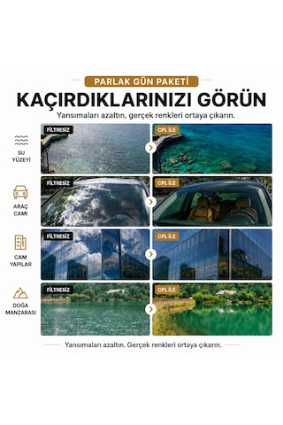 Teknoroket Djı Osmo Pocket 4p Uyumlu Profesyonel 4'lü Filtre Seti Cpl + Nd16 + Nd32 + Nd64 Şeffaf