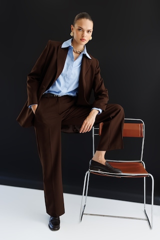 Mizalle Oversize Kahverengi Kruvaze Blazer Ceket Kahverengi