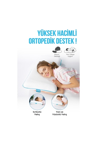 Viscofoam Xl Büyük Lüks Boyun Destekli Ortopedik Yastık Visco Yastık - 70x40x12cm