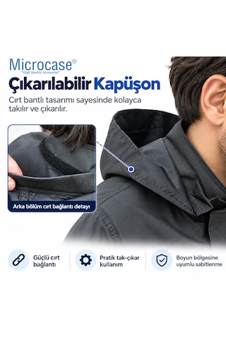 Microcase Motosiklet Kapüşonlu Kışlık Boyunluk Ve Göğüs Koruyucu Rüzgar Kesici Su İtici Cırtlı Sürücü Göğüs Koruyucu Al7038 0
