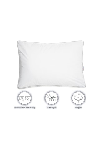 Le Vele İkiz Kaz Tüyü Körüklü Yastık - 50x70 Cm - Beyaz Beyaz