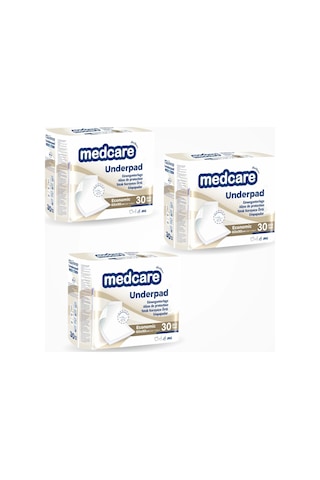 Medcare Yatak Koruyucu 60cm X 90cm - 30lu Paket X 3 Paket 90 Adet