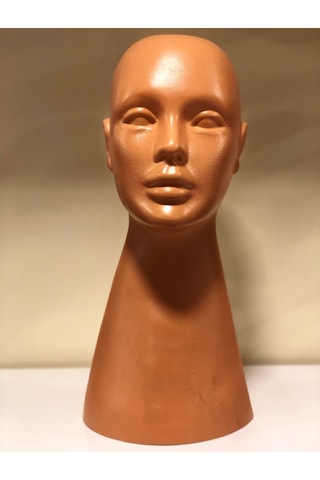 Bayan Kafa Manken Peruk Mankeni Eşarp Mankeni Cansız Manken Kahverengi