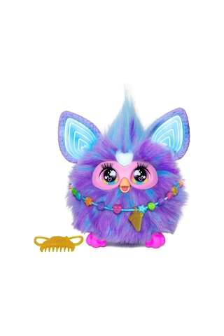 Hasbro Furby Mor, 15 Moda Aksesuarı, İnteraktif Peluş Oyuncaklar