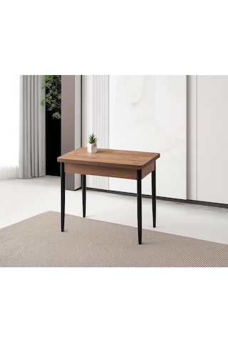 Milano Ortadan Açılır Büyüyen Ahşap Yemek Masası Meşe 60x100cm