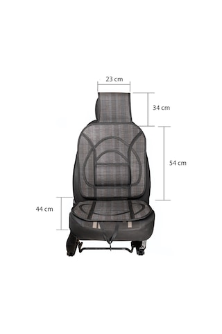 Oto Hasır Bambu Minder Ön Gri İkili Takım Bel Destekli Terletmez Wf-1811-bk