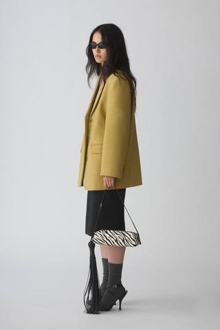 Suud Collection Sarı Gina Kaşe Blazer Ceket