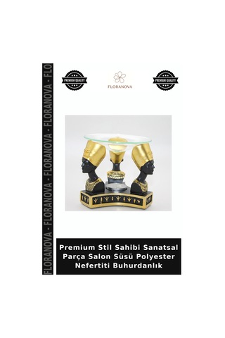 Premium Stil Sahibi Sanatsal Parça Salon Süsü Polyester Nefertiti Buhurdanlık