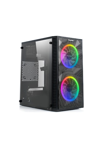 Lexroo Magic Mikro Atx 2 Rainbow Fanlı Mesh Panel Akrilik Gaming Oyuncu Bilgisayar Kasası 0, Watt