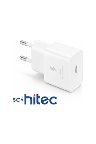 Schitec 25w Type-c Çıkışlı Hızlı Şarj Aleti Type-c To Type-c Kablolu Set Beyaz Sc005 1 Metre
