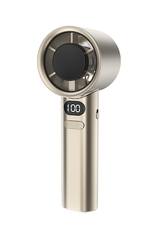 Symbee M11 El Tipi Hızlı Fan, Usb Turbinli, 120 Sürekli Hız Ayarı, Mini Boy, Altın Renk, Dahili Li-poly Batarya