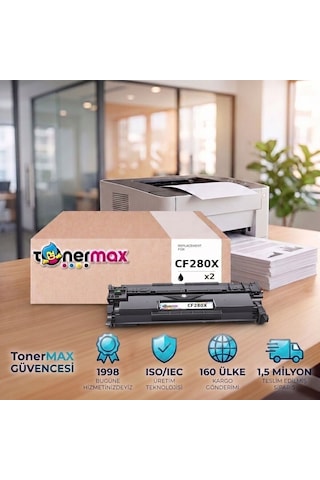 Hp Laserjet Pro 400 M401a Uyumlu Toner Çipli Cf280x 2'li 6.900 Sayfa