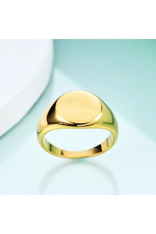 Retro Yüzük Saf Renk Cilalı Titanyum Çelik Yuvarlak Yüzey Basit Stil Çok Siyah