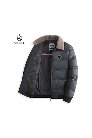 Sımıcg Erkek Yaka Kışlık Pamuk Ceket Siyah