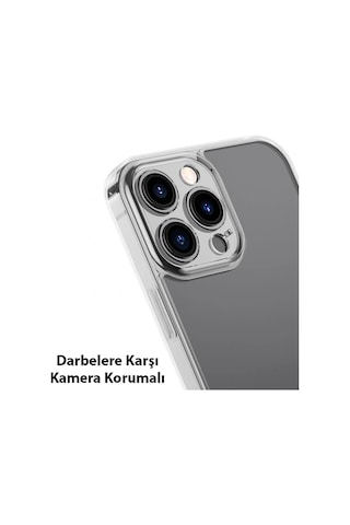Baseus Frosted Glass Apple iPhone Uyumlu 13 Pro 6.1inch Shockproof Koruyucu - Kılıf- 5775 Şeffaf