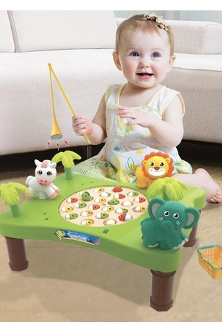 Hayvanat Bahçeli Mıknatıslı Kırmızı Balık Oyunu Müzikli Masalı Balık Yakalama Oyunu