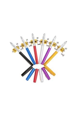 Lemestar Alüminyum Fiberglas Mini Olta Kamışı Ve Makaralı Set - Mor, 99cm Uzunluk, 2.1:1 Diş Oranı, Uçak/demirbaş/buz Olta İçin