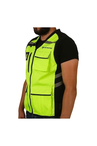 Motosiklet Reflektör Yelek Neon Motorcu Reflektif Yeleği