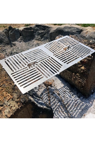 Kamp Ayısı Pyrowide Wire Yekpare Paslanmaz Çelik Bushcraft Izgara Teli Hafif Portatif 37 18 Cm