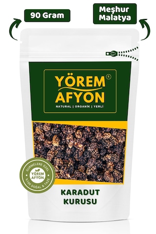 Yörem Afyon Malatya Yöresinin Efsanesi Katkısız Dal Kurusu Mor Karadut Kurusu, Şahdut Morus Nigra 90gr. 90 G